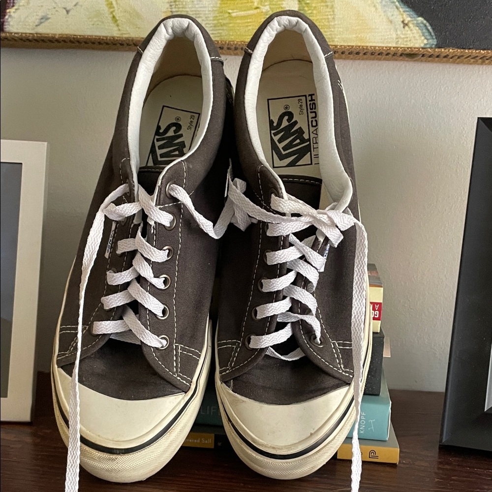 Vans women’s Black and White Canvas Sneakers